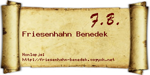 Friesenhahn Benedek névjegykártya