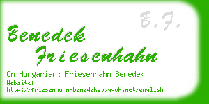 benedek friesenhahn business card